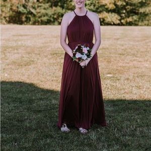 Beautiful burgundy bridesmaid/formal dress. Would be great for maternity pics